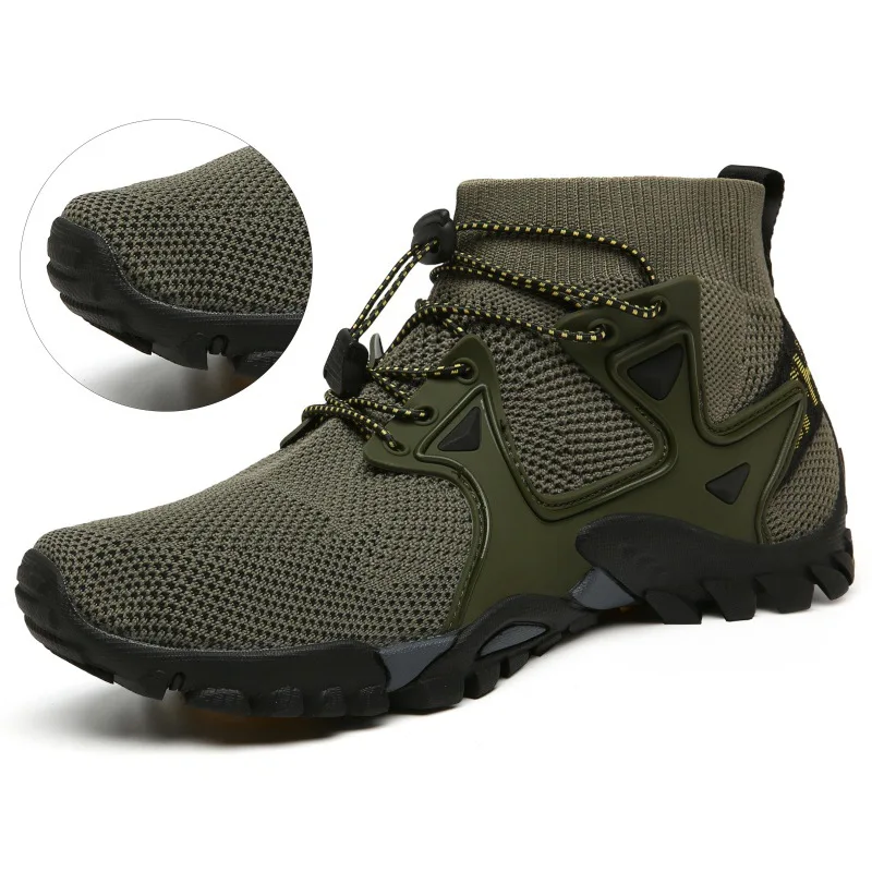 Mens Boots Sports Shoes New Mesh Breathable Mountaineering Outdoor Comfortable Leisure Travel Sports Shoes Hiking Boots