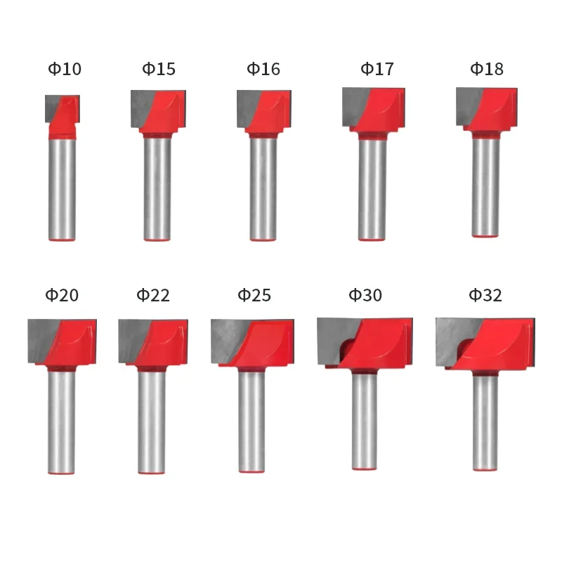 Intlshaft 8mm Shank Surface Planing Bottom Cleaning Wood Milling CNC Cutter Engraving Knife Router Bit Woodworking Tool 10-32mm