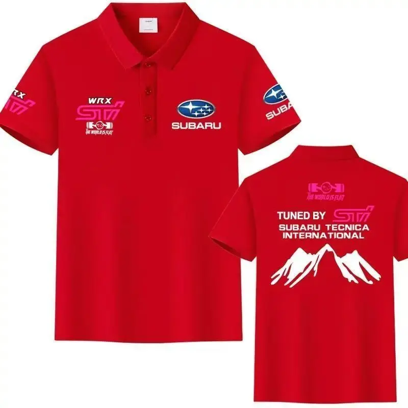 Subaru SUBARU accesorios de coche mismo estilo Fans de coches 2025 Racing Ice seda Polo de algodón Camiseta de manga corta