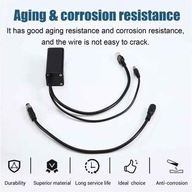 B27B For Security CCTV System Camera 25W 2.5G For 48V To 12V POE Splitter IEEE 802.3Af Power Ethernet Splitter Adapter 12V