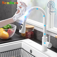 Touch Sensor Kitchen Faucet with Pull Down Sprayer Hot Cold Pull Out Kitchen Sink Mixer Tap Smart Touch on Kitchen Sink Faucets