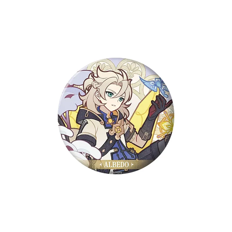 58mm Game Genshin Impact Anime Badge Venti Tighnari Albedo Eula Cosplay Friends Gift Backpacks Pins Decoration Brooch Accesories