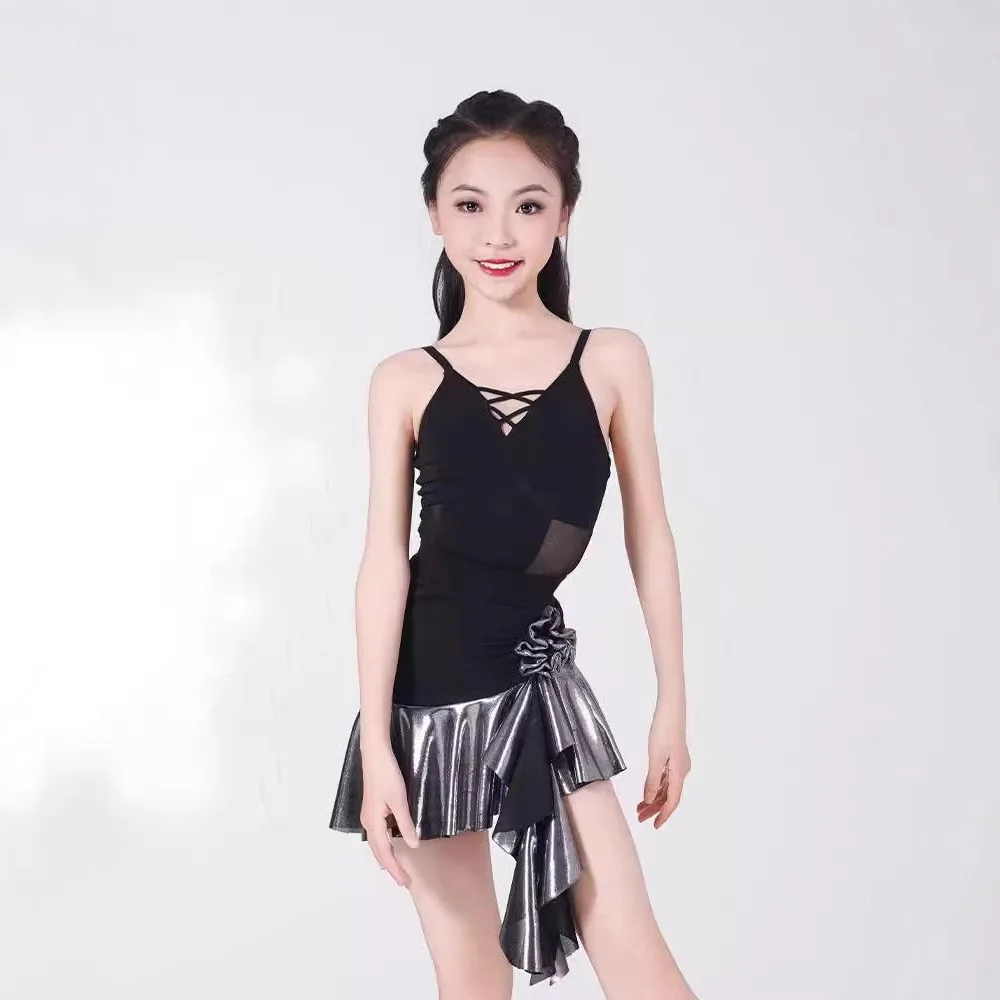 Robe de danse latine personnalisée pour filles, camisole haut de gamme, jupe à câliner les hanches, tenue d'entraînement de performance, ahaharsi ...........