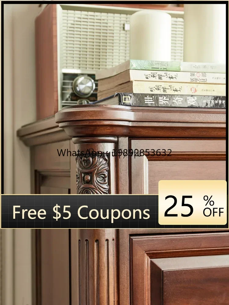 

LYY -American luxury retro mahogany all solid wood chest locker