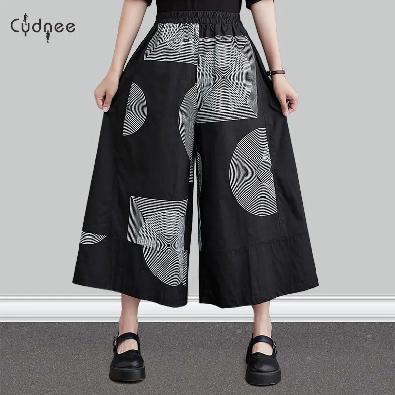 Women's Cotton Palazzo Pants Wide Leg High Waisted Lounge Casual Beach Pants With Pockets