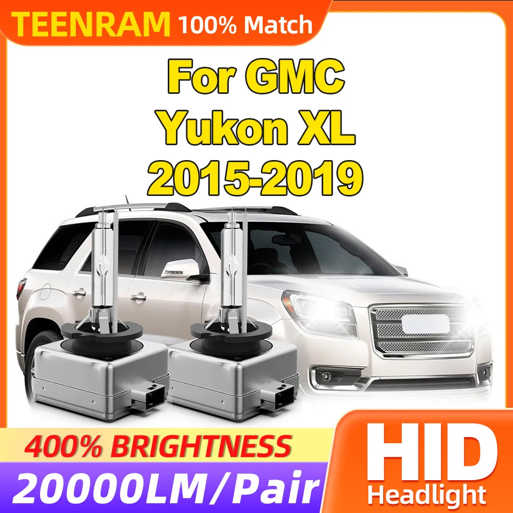 

35W 20000LM HID Xenon Headlight Bulbs 6000K White Xenon Headlamps 12V Turbo Auto Lamps For GMC Yukon XL 2015 2016 2017 2018 2019
