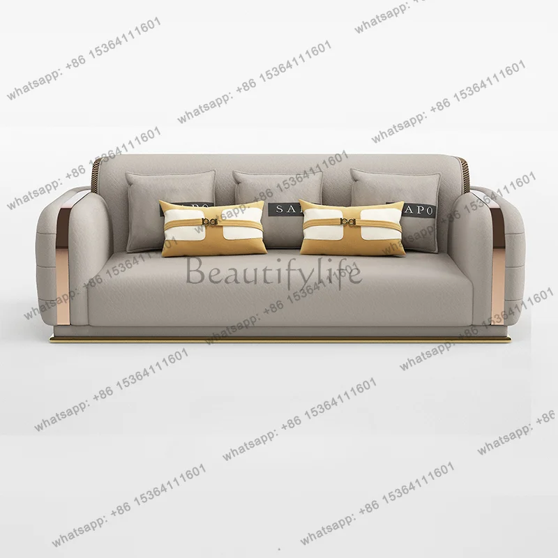 LSLuxury Fancy Living Room Sofa Genuine Leather Designer Italian Sofa Loveseat Single Canape Salon De Luxe Apartment Furniture