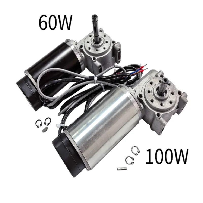 

60W-24V 250 RPM - Torque 25 kg single-signal worm gear reduction motor with Hall encoder, suitable for hotel automatic doors