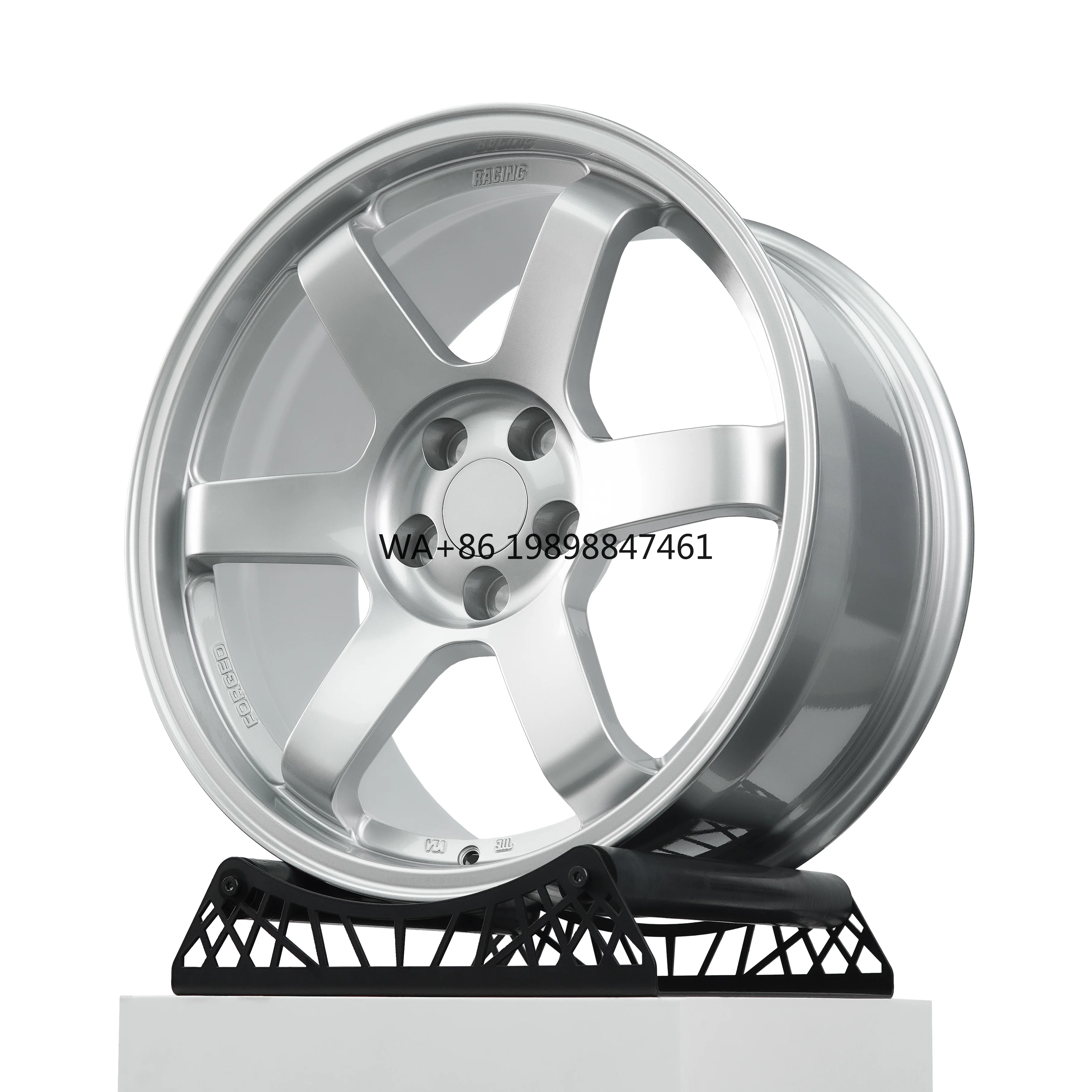 

Custom Sale Japan 6 Spoke TE37 Monoblock Forged Racing Car Wheel Gray Silver 5x112 5x120 Rim 18 19 20 21 Inch Wheel Alloy Wheels