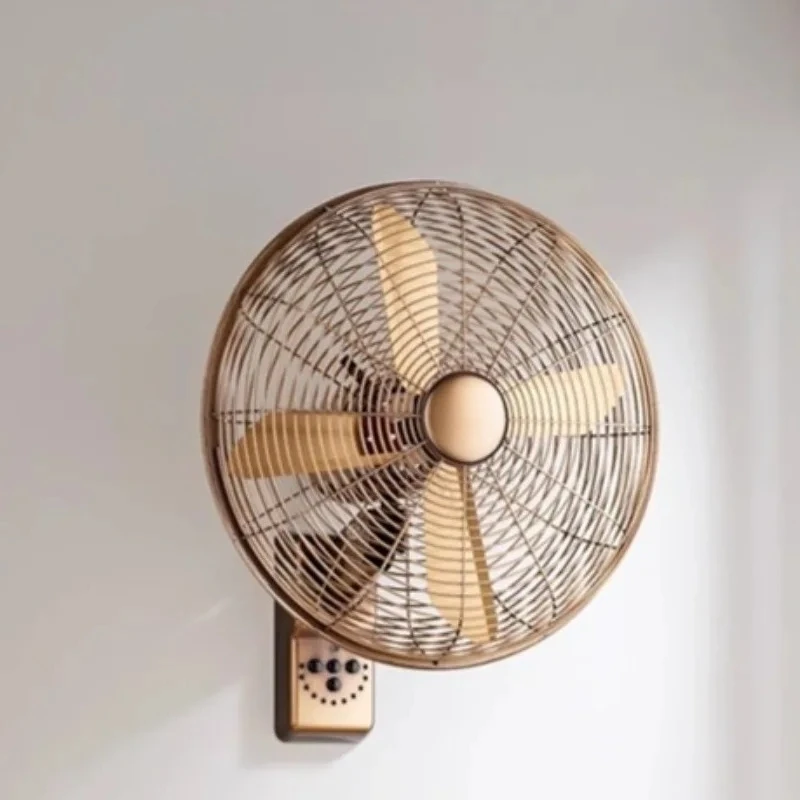 Vintage Metal Wall-Mounted Oscillating Fan Adjustable 3 Speeds High Velocity Antique Copper Fans Air Cooler for Home Commercial