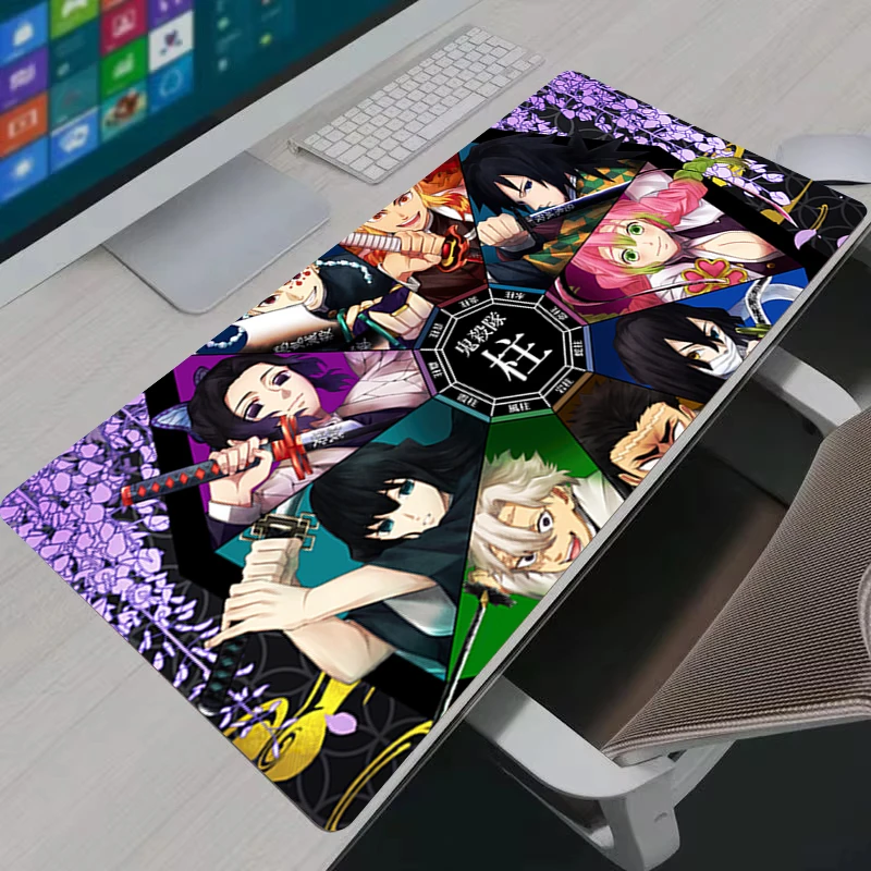 Mouse Pad Rubber Mat Anime D-Demon Slayer Gaming Deskmat Keyboard Pads Cartoon Character Mousepad Pc Accessories Mouse Mats XXL
