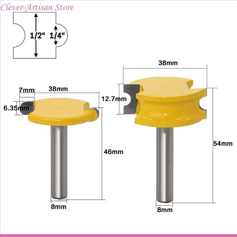 

E06B 2Pcs/Set 8MM Shank Canoe Flute and Bead Router Bit Set Woodworking Coba