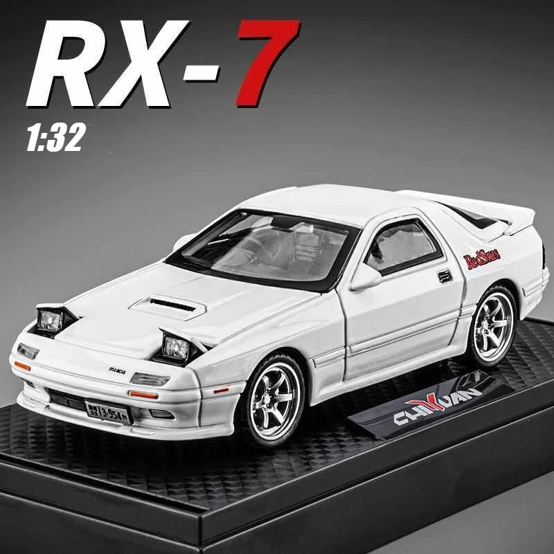 

1:32 RX-7 RX7 FC Sports Car Alloy Simulation Diecast Car Model Sound Light Pull Back Collection Toy Gifts