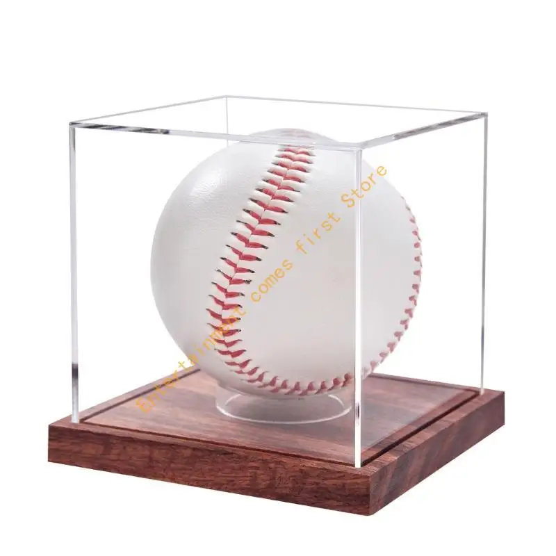 

55KD Elegant Baseball Display Box with Base Portables Baseball Display Case for Signed Memorabilia