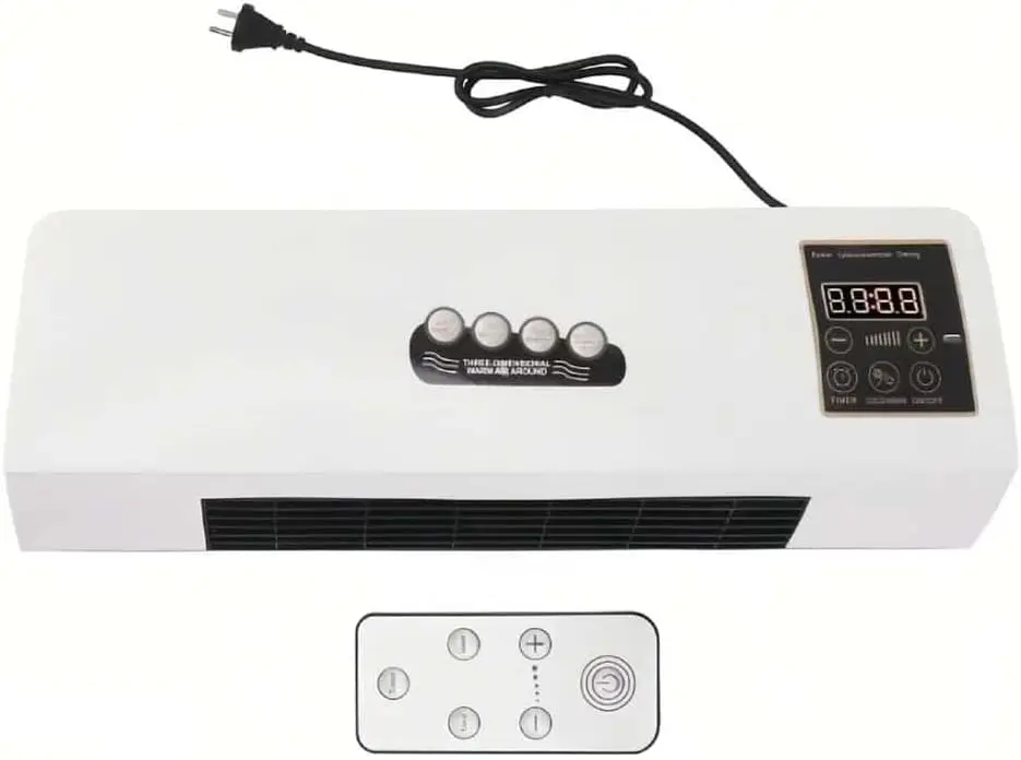 1800W 2 in 1 Portable Air Conditioner Fan Wall Mountable Desktop Use No Outdoor Unit Or Exhaust Duct PTC Fast Heating Cooling for Bedroom Garage Camper