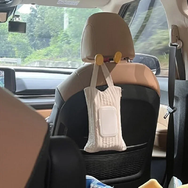Ins Baumwolle Flip Cover Tissue Tasche Feuchttücher Fall Wiederverwendbare Hängende Tasche Papier Halter Lagerung Fall Abnehmbare Serviette Lagerung Taschen