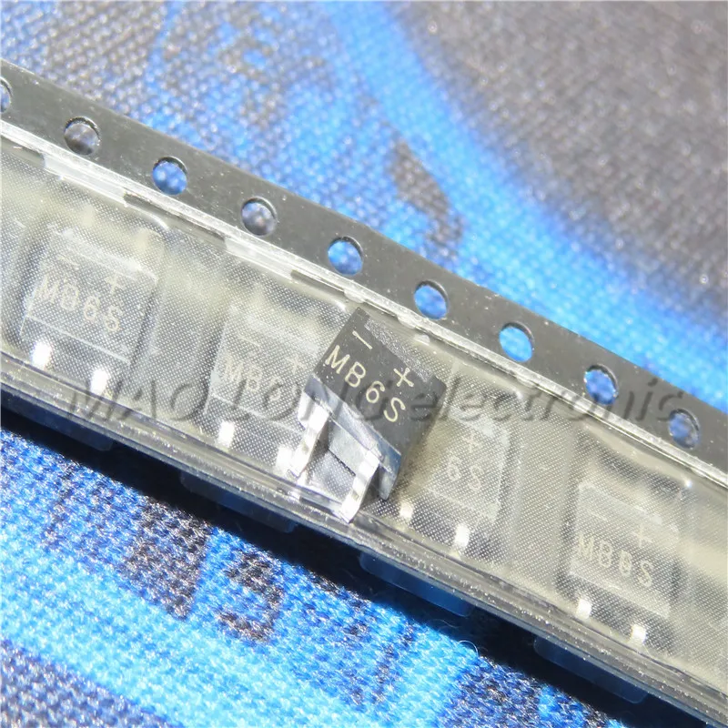 

50PCS/LOT MB6S SMD 0.5A 600V Single Phases Diode Rectifier Bridge SOP-4 new and original IC In Stock