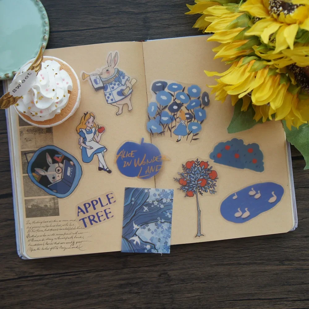 20 шт., смешанные размеры, сказка, история Алисы, кролик, красная королева, садовый стиль, ПВХ наклейка, Скрапбукинг, сделай сам, подарочная упаковка, этикетка, декоративная бирка