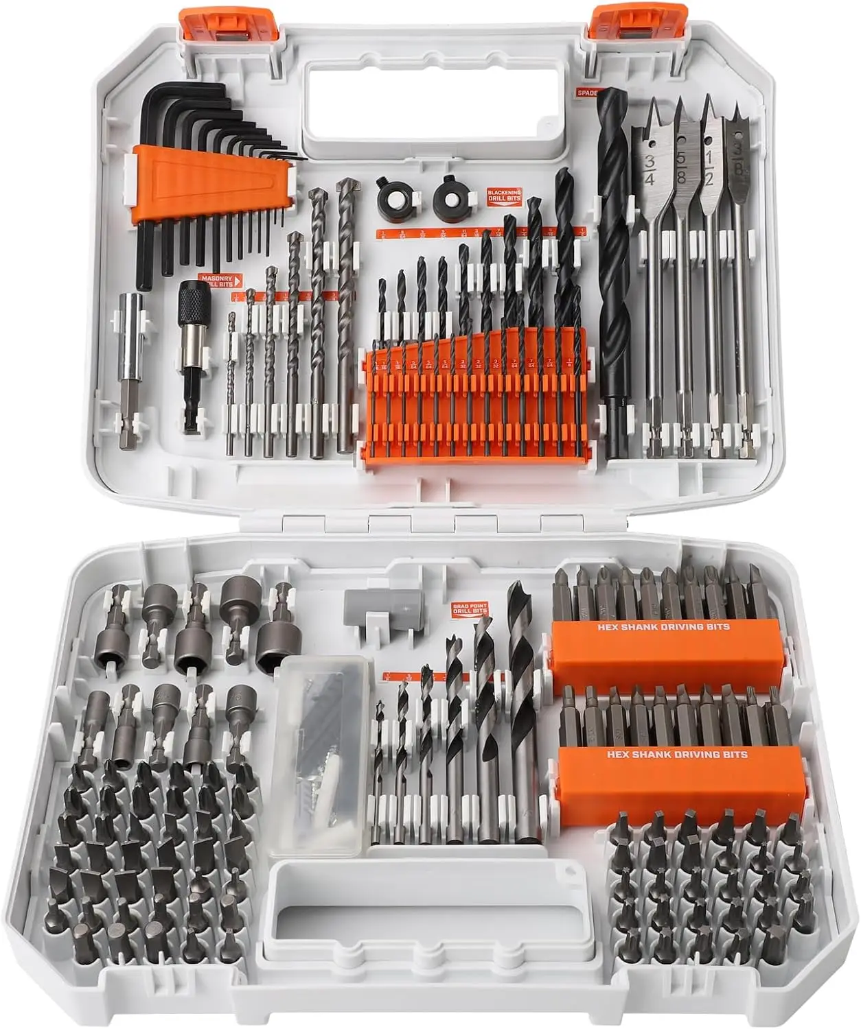 

200-Piece Drill & Driver Bit Set with HSS/CR-V Bits in Transparent Case for DIY, Home Repairs, and Professional Use