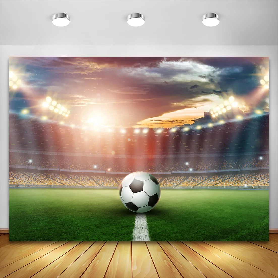 خلفية كرة القدم استوديو الصور ملعب كرة القدم خلفية التصوير الفوتوغرافي للأطفال الصغار الصبي حفلة عيد ميلاد فوتوزون
