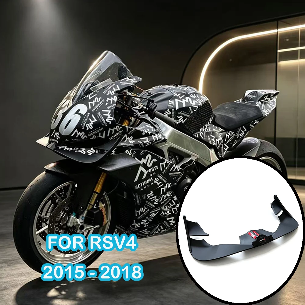 Fit For Aprilia RSV4 2015-2028 Motorcycle Side Winglet Front Spoiler Wing Fairing Fixed Lower lip Wing GP Downforce Kit