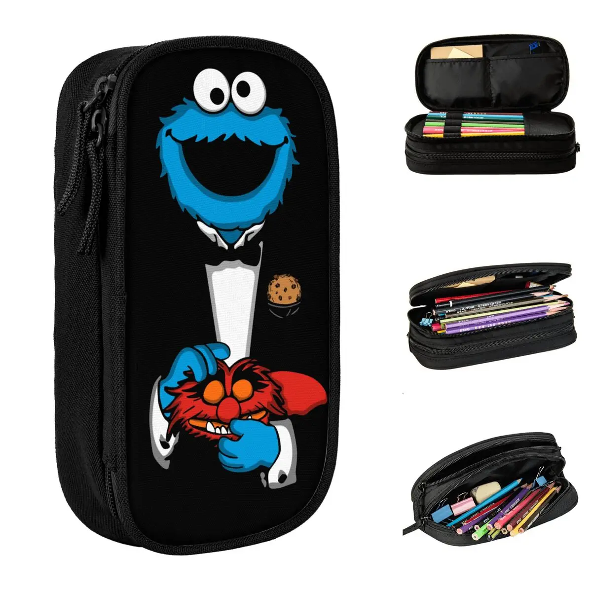 The Cookie Monster Pencil Case The Godfather Mashup Pencilcases Pen Big Capacity Bag School Supplies Zipper Stationery