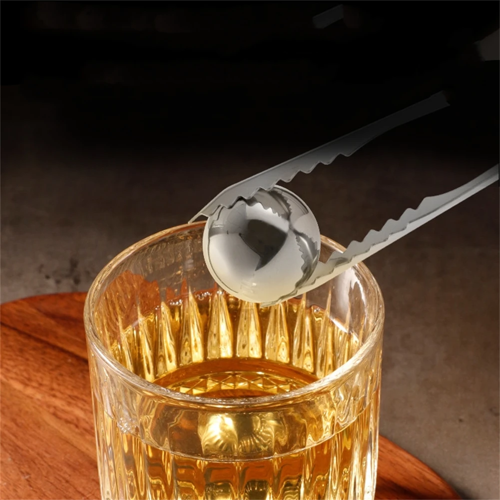 Stainless Steel Coffee Ice Ball Espresso Chilling Stones Ice Cubes With Holder Reusable Cooling Coffee Tool For Whiskey Coffee