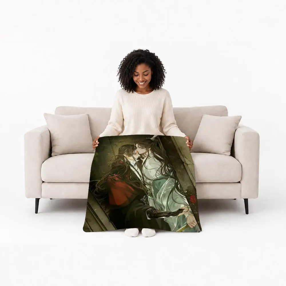 Novel The Scum Villain's Self-Saving System Throw Custom Printed Flannel Fleece Blanket for Sofa Bed Office Travel & Camping