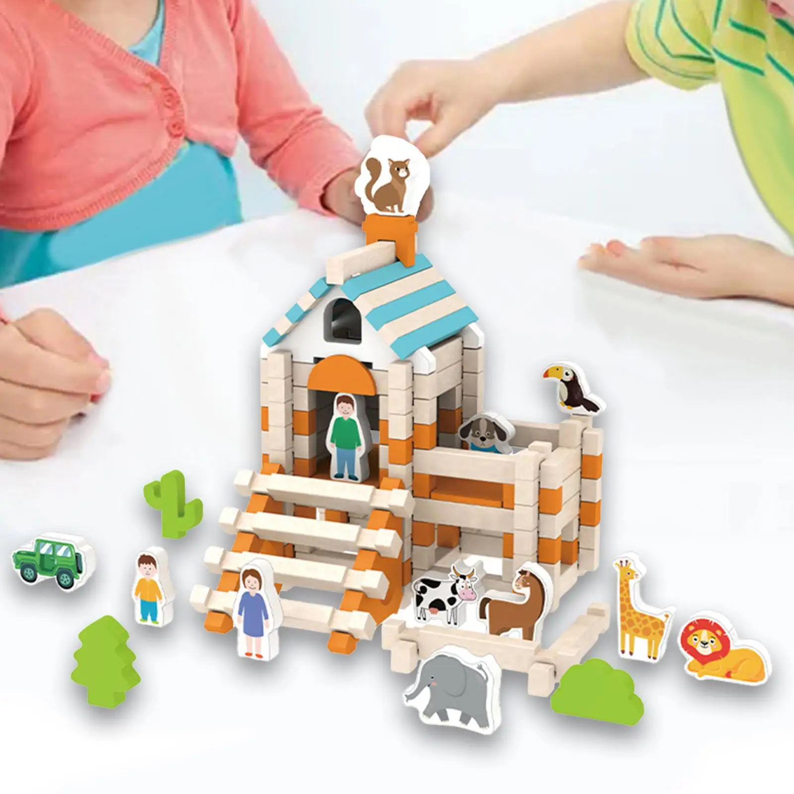 Blocos de construção DIY para crianças, brinquedo de engenharia, construção de casas, aprendizagem, idades 3, 4, 5, 6 anos, 120pcs