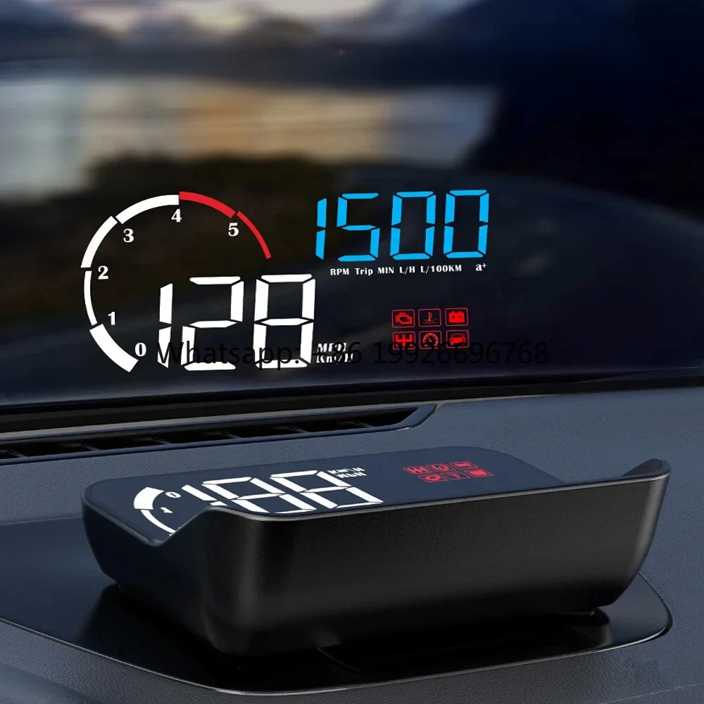 

M10 2 Автомобильный HUD-дисплей: Проекция на лобовое стекло, скорость в км/ч и миль/ч, спидометр