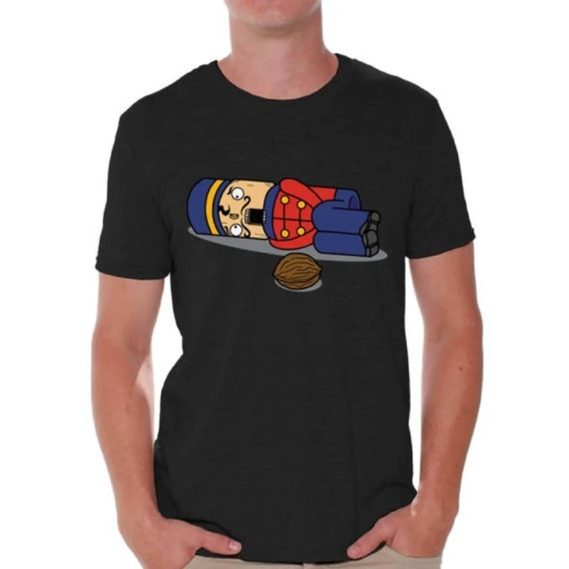 

Men's Cotton Shirt Nutcracker Tshirt Funny Tacky Party Holiday Simple Shirts for Men Ugly Christmas Shirt Ugly Christmas T-Shirt