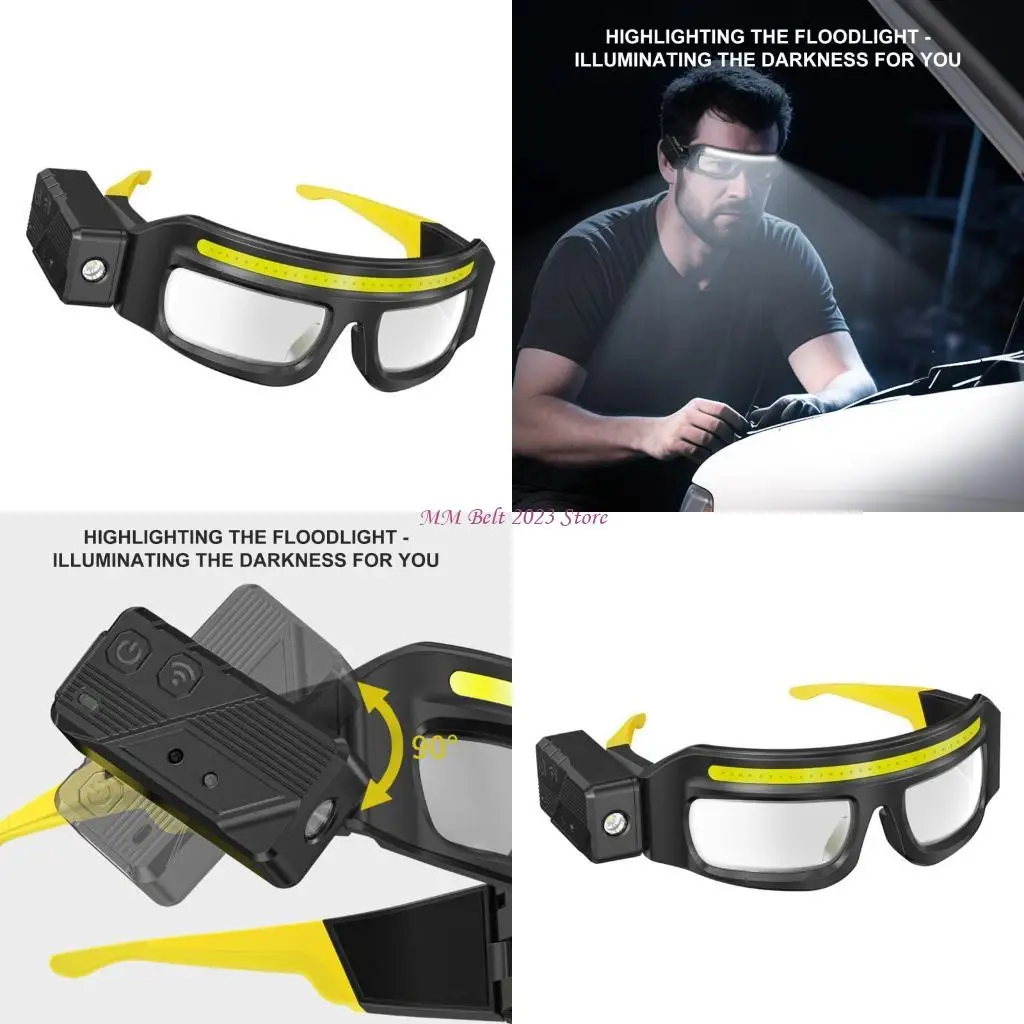 

49ME Fast Charging USB C Rechargeable LED Headlamp Safety Glasses Light Up Glasses