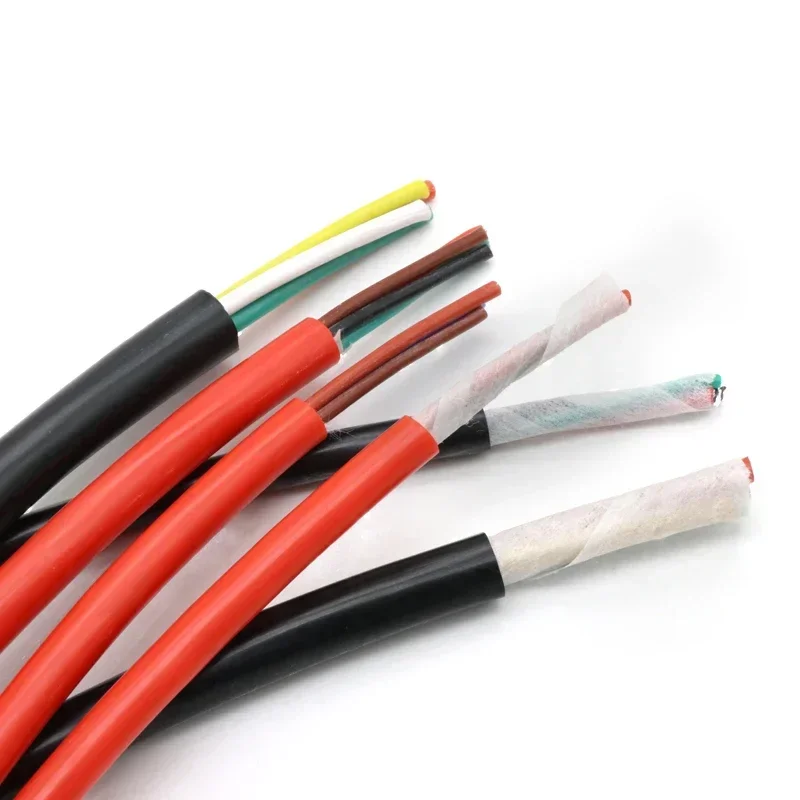 Flexible Multicore Heat resistant Silicone wire Square 0.3mm ~Square 6mm Tinned Copper Sheath 2 3 4 6Cores Electrico Power cable