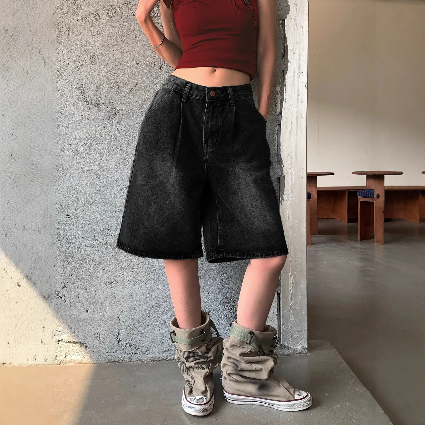 Amerikaanse retro gewassen den - Denim Shorts Women recensie en prijs