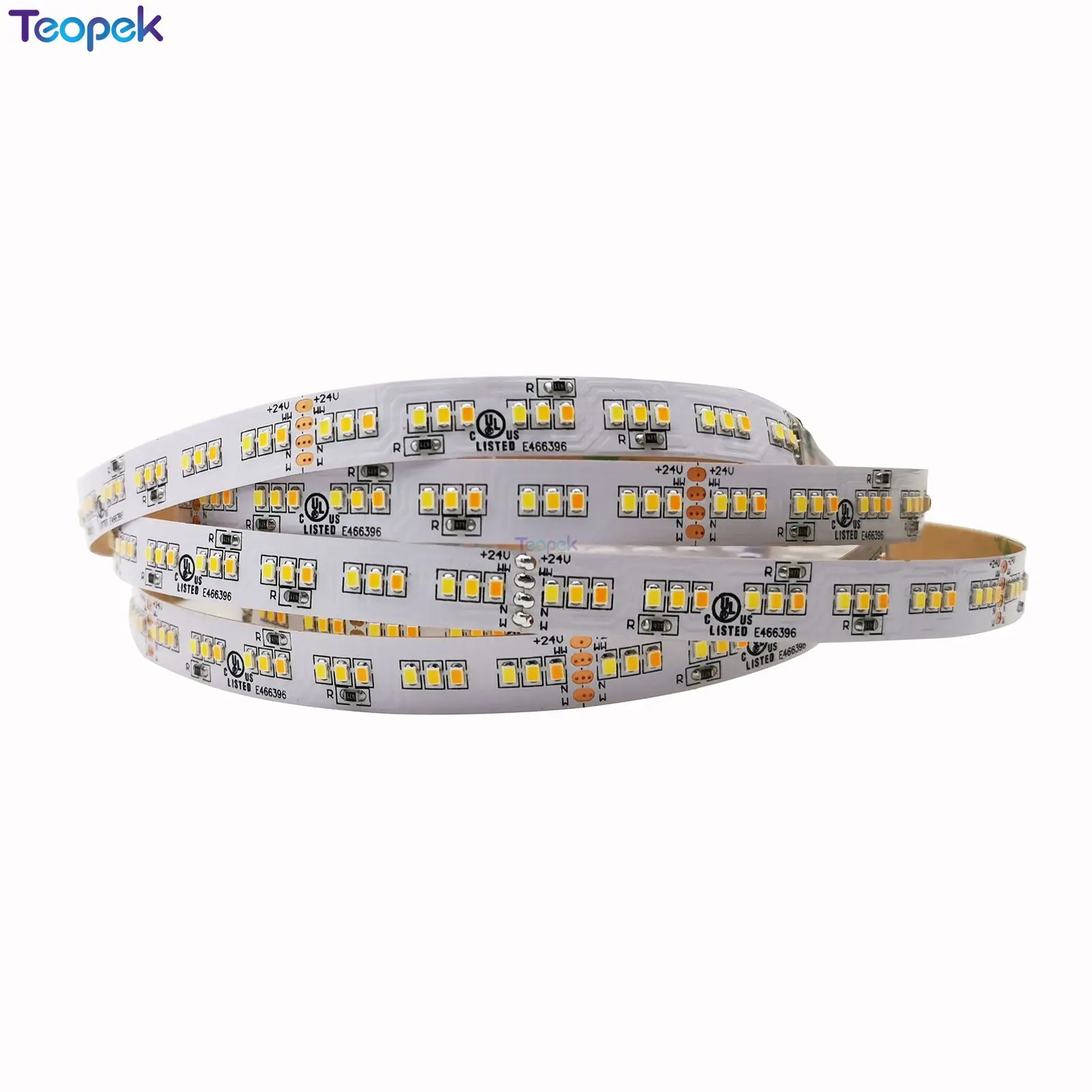 

2216 CCT Tricolor LED Strip DC24V 252Led/m CRI 90+ changing color WW+NW+CW Three colors Temperature Adjustable Flexible Ribbon