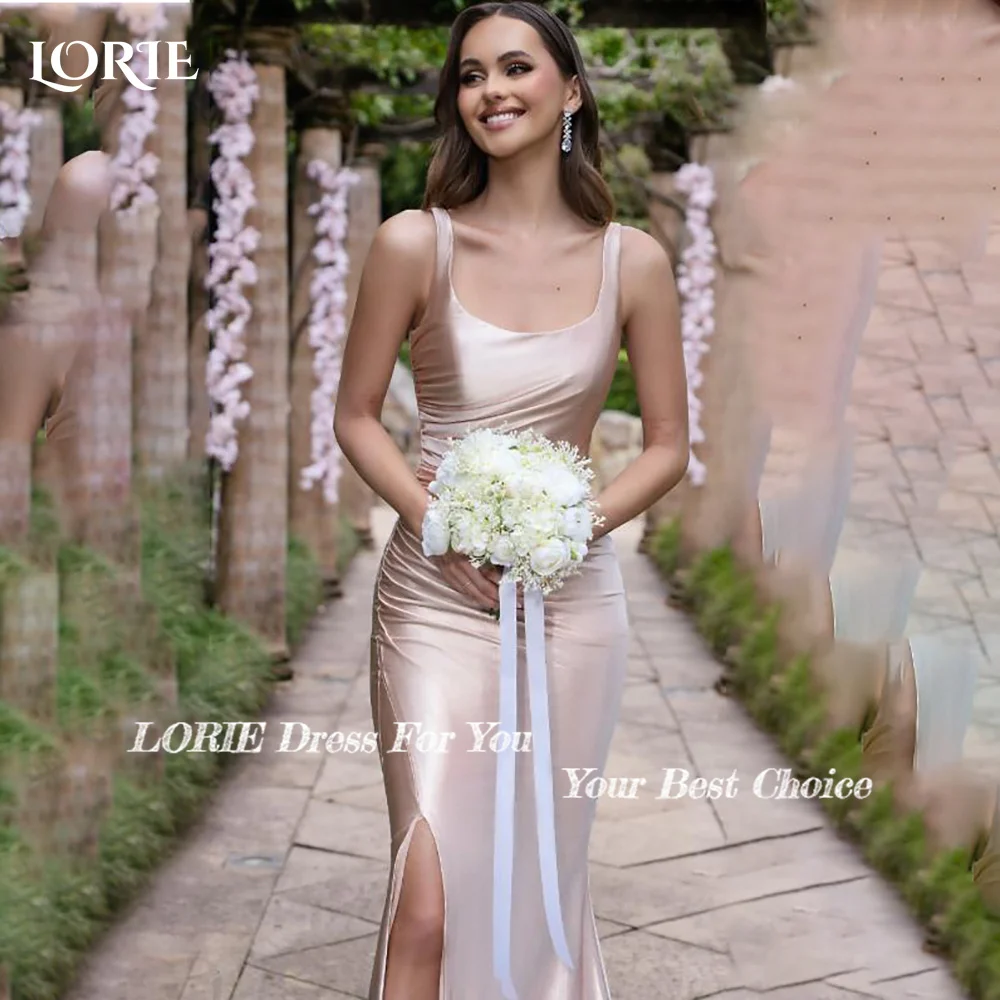 LORIE elegante zeemeermin bruidsmeisjekleding met split, rugloze bruiloft strapless bruidsmeisjesjurk, off-shoulder, op maat gemaakte bruidsmeisjesjurk