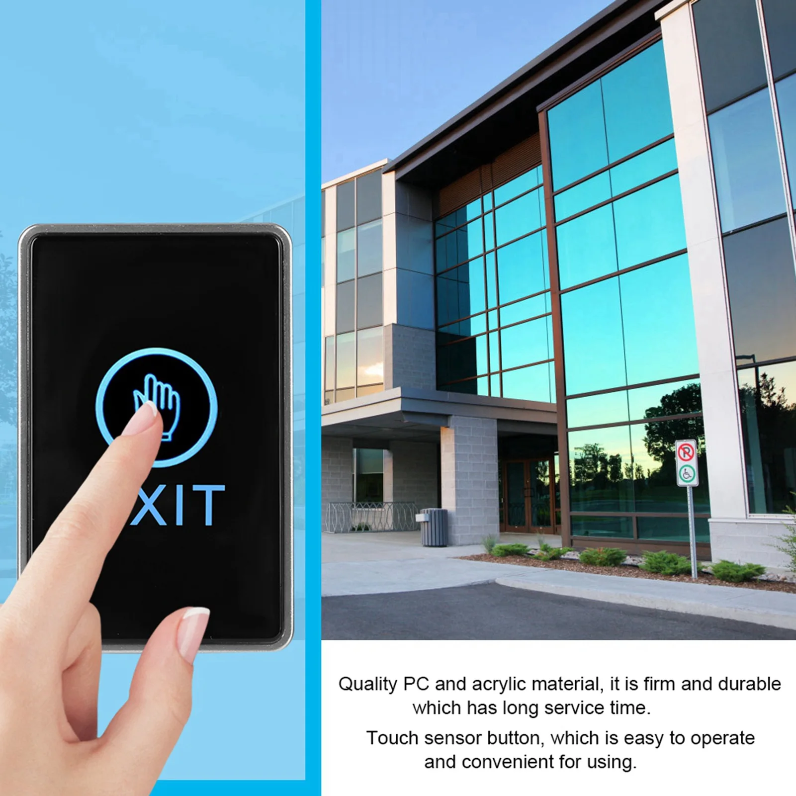 ZK40 Door Exit Release Button Switch Touch Sensor Pannel for Access Control Systems 12V