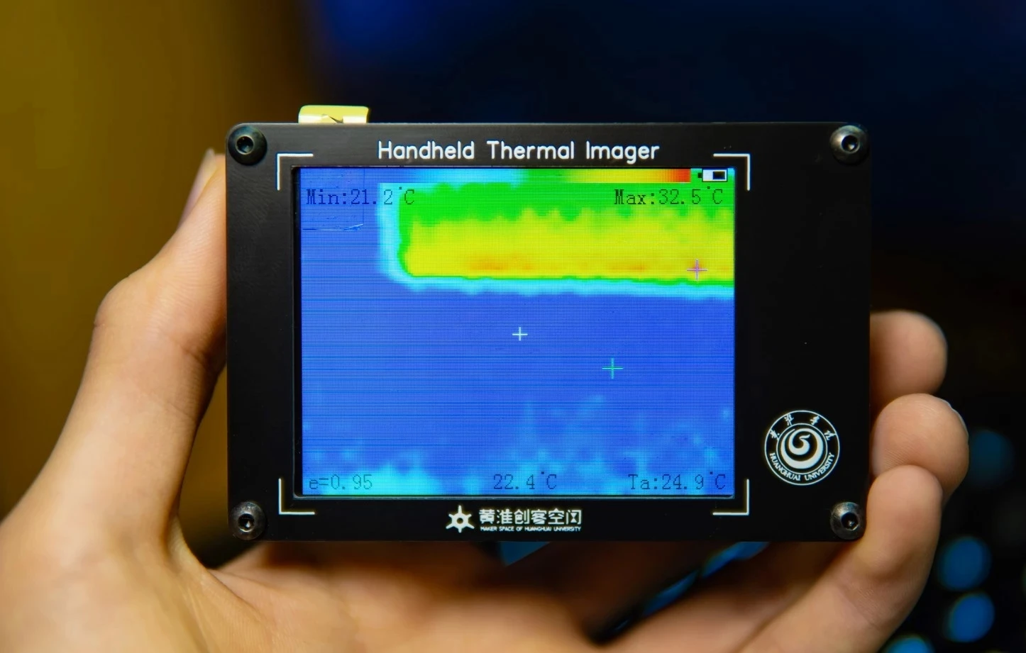 MLX90640 Digital Infrared Thermal Imager 3.4 Inch LCD Handheld Infrared Temperature Sensors Detection Tool + Battery