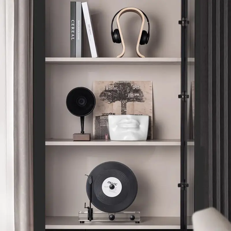 Light Luxury Music Theme Simulation Vertical Vinyl Retro Record Player Phonograph Model Room Sales Office Study Ornament