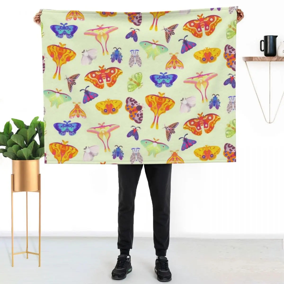 Moth - pastel Throw Blanket Thin Soft Blanket for Summer Night Sleeping