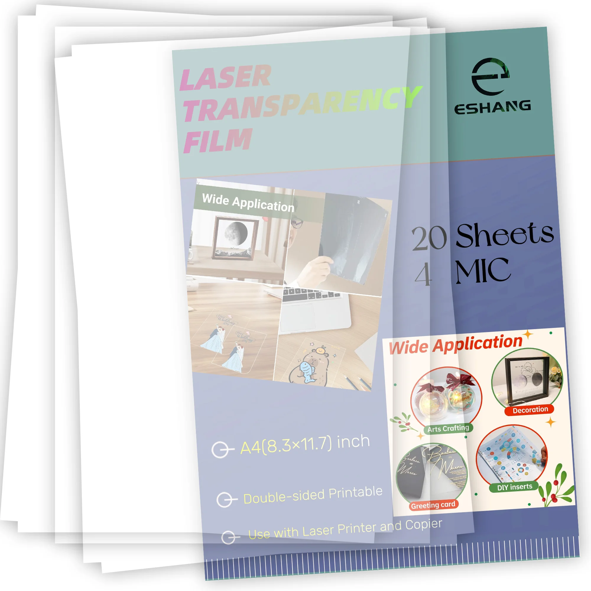 filme-transparente-para-impressao-a-laser-a-prova-d'agua-frente-e-verso-a4-4mic-20-folhas-compativel-com-a-maioria-das-impressoras-e-copiadoras-a-laser