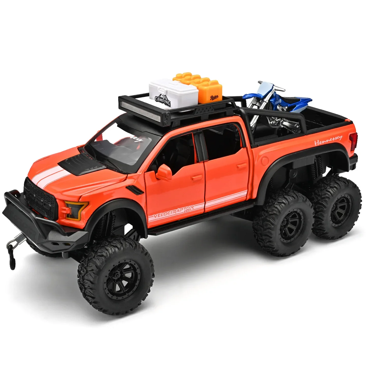 1:24 F-150 LX Mammoth – model samochodu terenowego, wykonany z odlewu stopowego, idealny do kolekcji, z funkcją cofania, dźwiękiem i światłem, świetny prezent. — 2