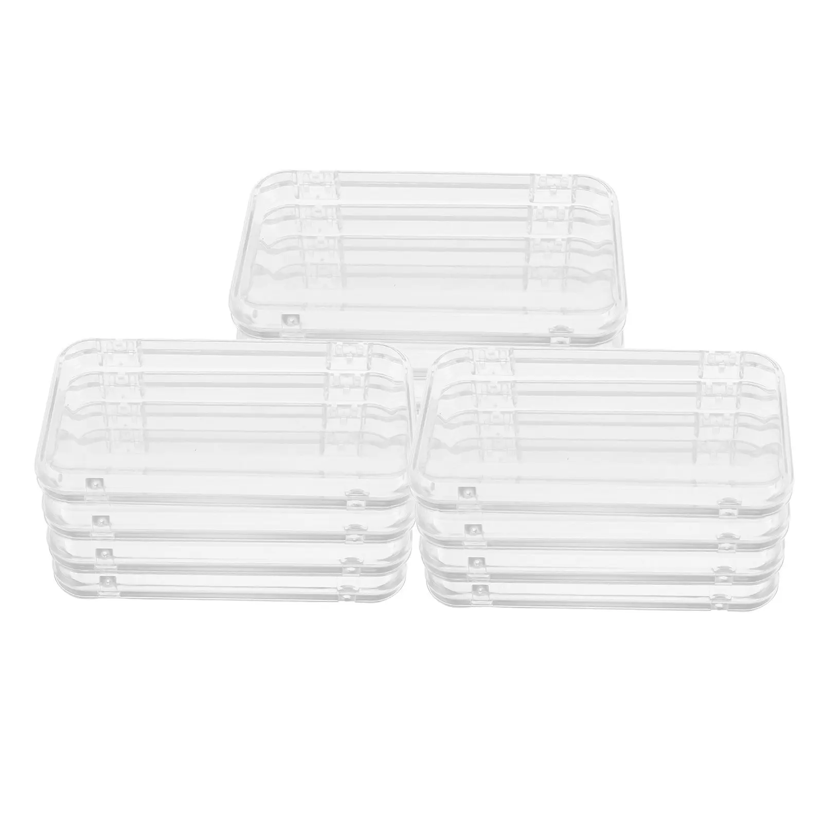 

12Pcs Clear Rectangle Plastic Press on Nail Storage Organizers Space Saving Transparent Boxes for Nails Tips Small Accessories