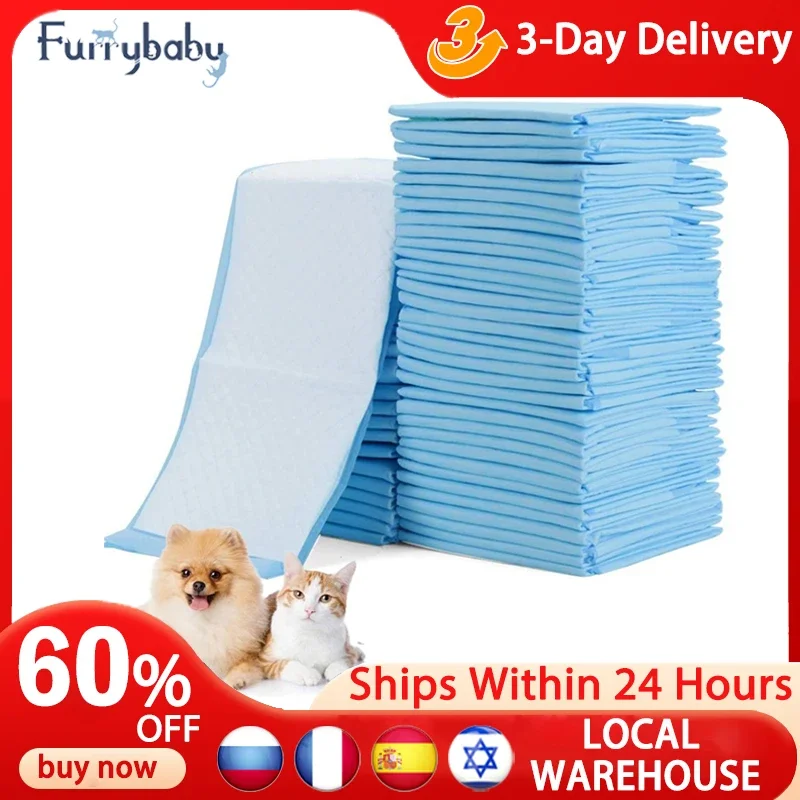 

Super Absorbent Pet Diaper Training Pee Pads for Cats Dogs - Disposable Quick-dry Mat