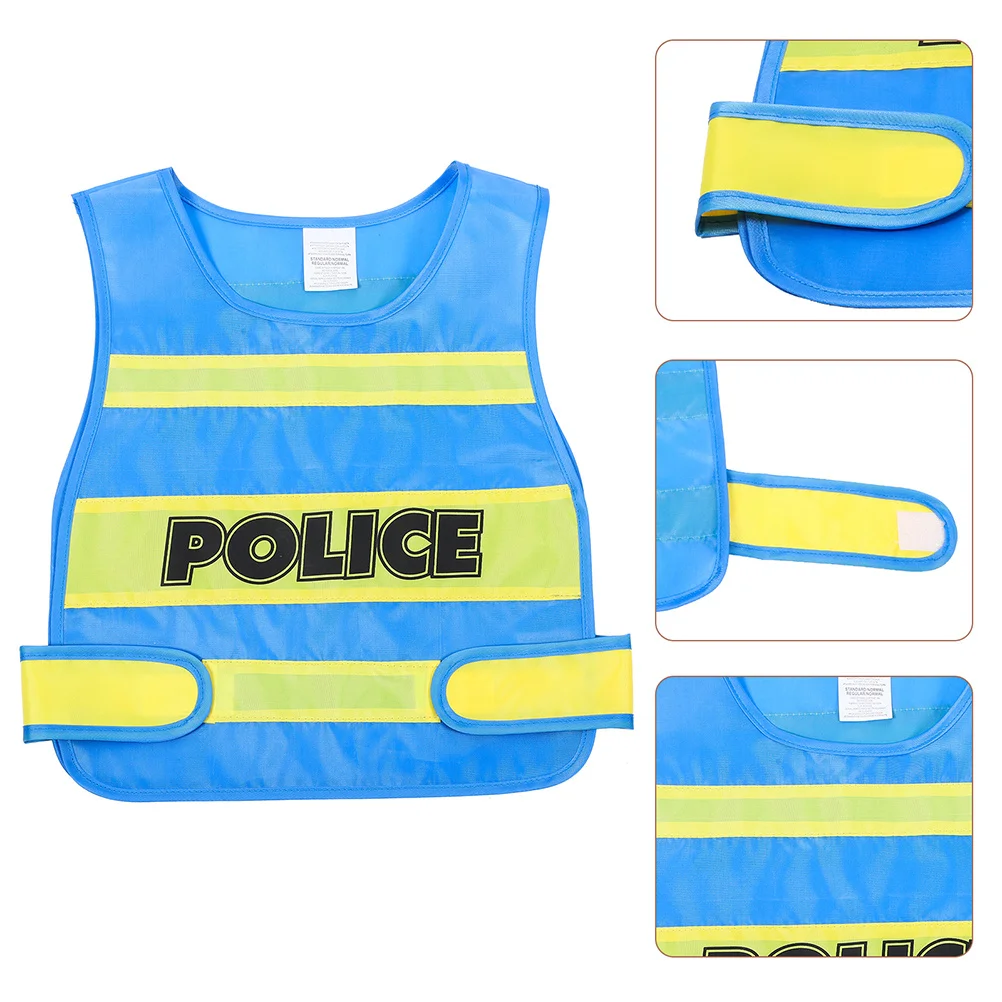 

2Pcs Children Police Vest Cosplay Costume for Toddlers Role Play Party Performance Soft Durable Police Vest for Toddler