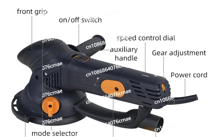 400W Electric Eccentric Sander 6 Gears Speed Adjustment 6Inch 150mm Wood Sanding Processing Car Polishing Machine