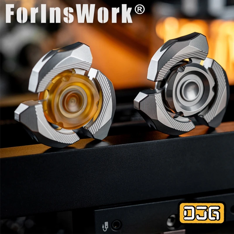 DJG Spinning Fingertip High-Speed Three-Leaf Gyroscope Anti-Stress Fidget Toy For Adults Kids Handheld EDC Gadget