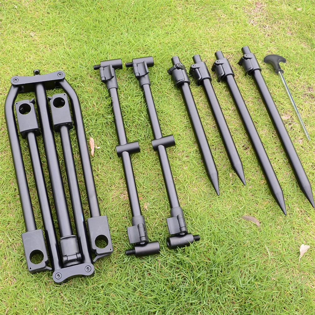 انفصال الصيد رود حامل قابل للتعديل قابل للسحب الكارب القطب الراحة دعم ثلاثة رئيس حامل البنك المعدني لبحيرة نهر الخزان