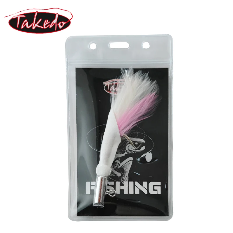 TAKEDO HT01 Sea Fishing Electroplated Deerskin Hook Feather Hook Big Game Shark Tuna Hook