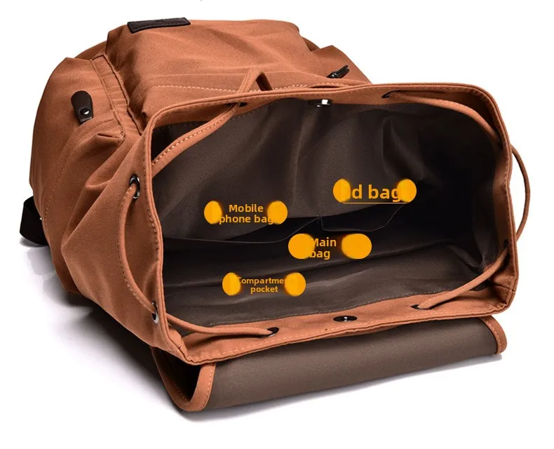 New Men's Backpacks, Business Large-capacity Computer Backpacks, Outdoor Sports Bags, Retro Water-resistant Student Backpacks